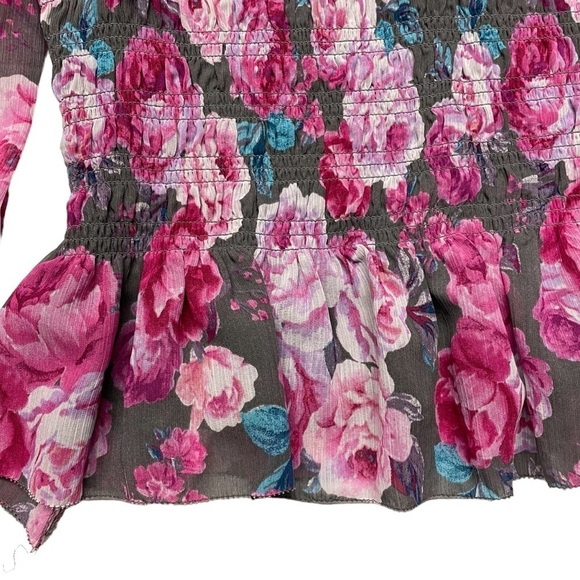 Torrid Crinkle Chiffon Smocked Waist Off-Shoulder Crop Top Sold Out - Picture 7 of 10